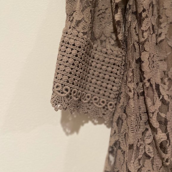 Style&Co Tan Lace Overlay Dress Size Small - Picture 5 of 10
